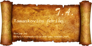 Tamaskovics Adrián névjegykártya